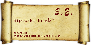 Sipiczki Ernő névjegykártya