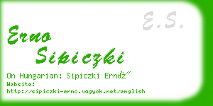 erno sipiczki business card